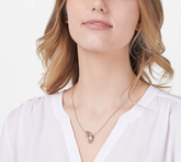 Affinity Gems Peach Morganite & White Zircon Butterfly Wing Sterling Silver Necklace